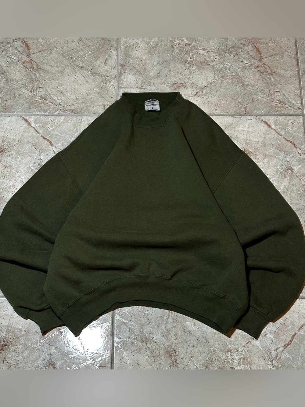 Vintage Jerzees Olive Green Crewneck Sweater - Men's